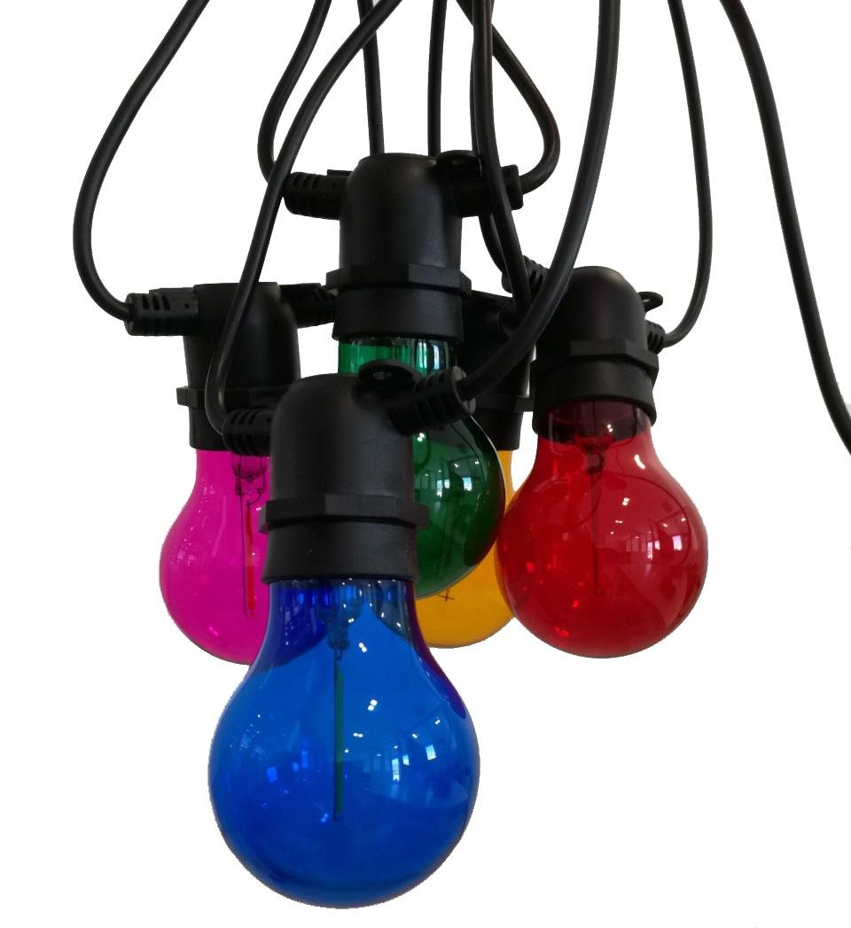 CEN FSTACO-062722 LED FIESTA Světelný řetěz s 10 LED žárovkami barevné 6W E27 200Lm IP44 - CENTURY