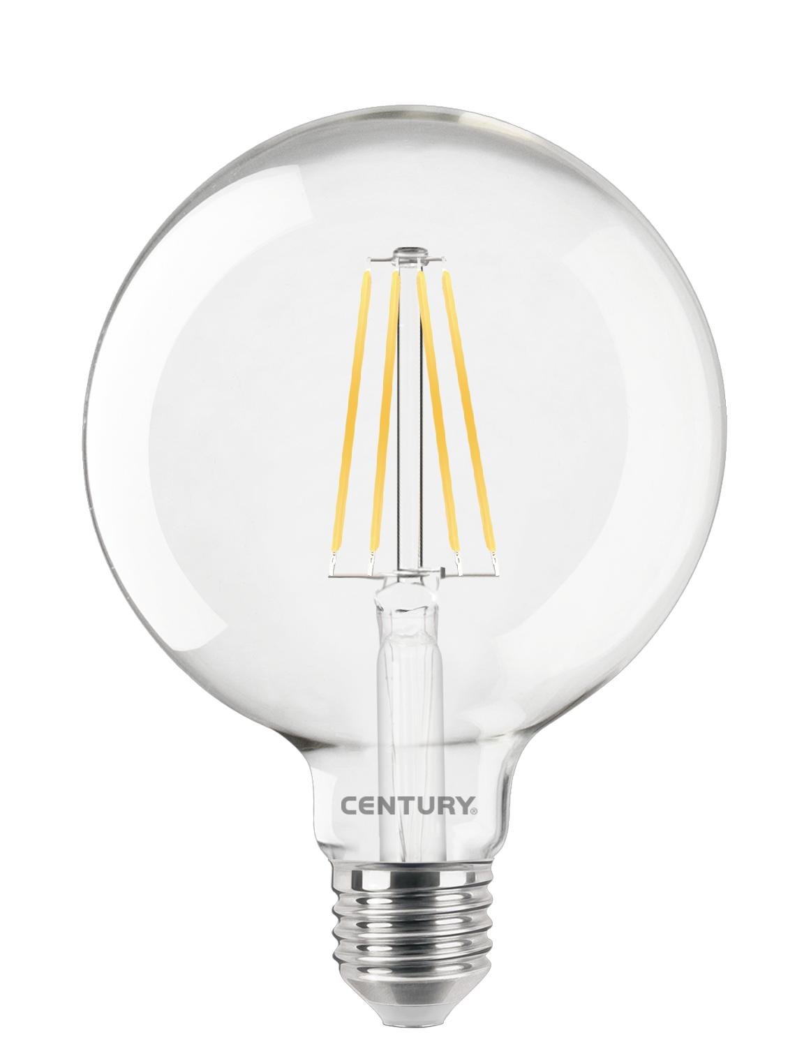 CEN ING95-082740 LED FILAMENT GLOBE 95mm ČIRÁ 8W E27 4000K 1055Lm 360d 95x140mm IP20 - CENTURY