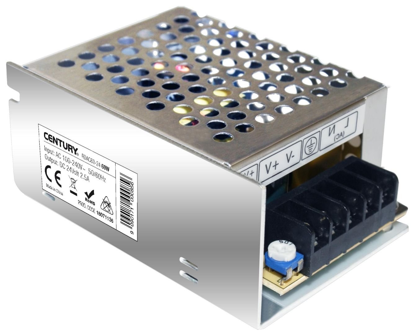 CEN RDAC60-24 LED DRIVER pro LED pásky 60W 100-240VAC/24VDC/2,5A IP20 - CENTURY