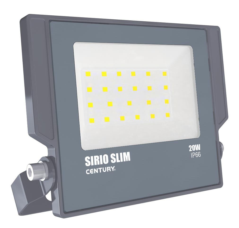 CEN SRS-209540 REFLEKTOR LED SIRIO SLIM ČERNÝ 20W 4000K 1800Lm 110d 160x29x147mm IP66 - CENTURY