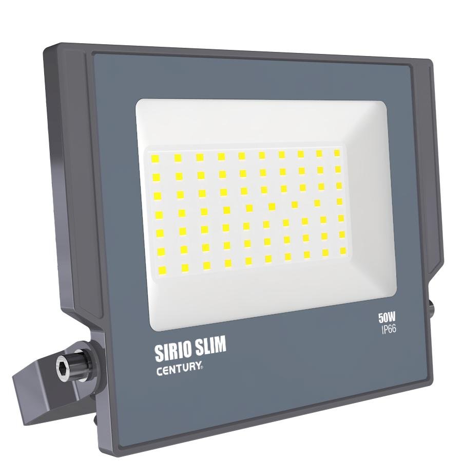 CEN SRS-509540 REFLEKTOR LED SIRIO SLIM ČERNÝ 50W 4000K 4500Lm 110d 200x29x178mm IP66 - CENTURY