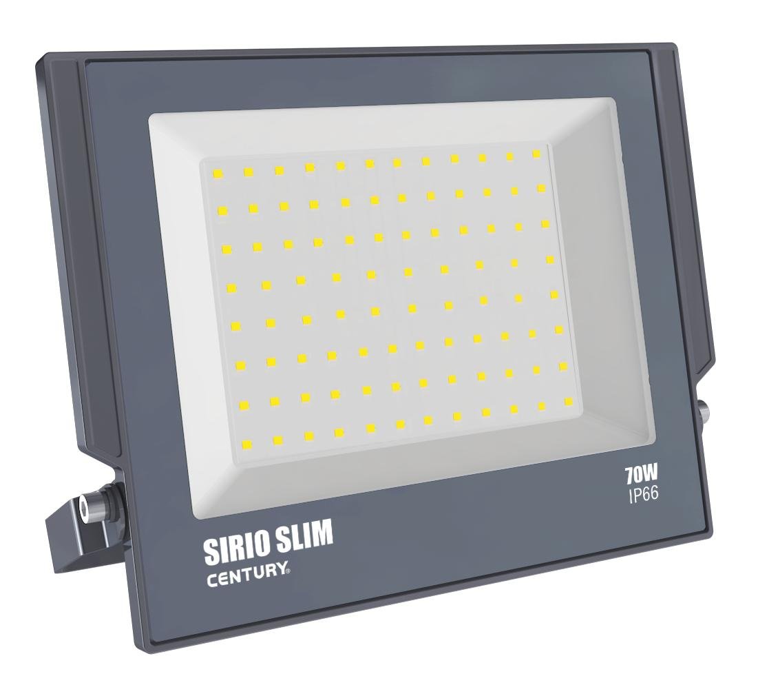 CEN SRS-709540 REFLEKTOR LED SIRIO SLIM ČERNÝ 70W 4000K 6300Lm 110d 270x29x230mm IP66 - CENTURY