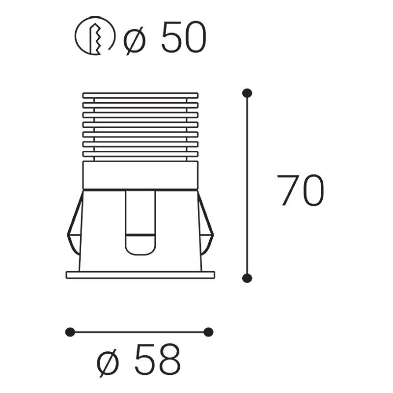 LED2 2250233 Svítidlo RAY S, B ZÁPUSTNÉ ČERNÉ - LED2 Lighting (obrázek 3)