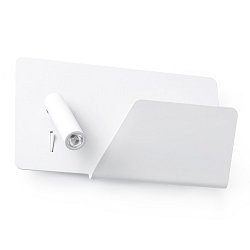 Obrázek pro produkt SUAU USB nástěnná lampa, bílá, se čtecí LED lampičkou - FARO