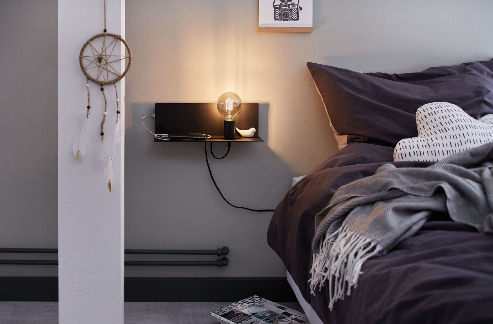 P 78920 Nástěnné svítidlo Ablage Devara E27 max. 40W černá / kov USB - PAULMANN (obrázek 6)