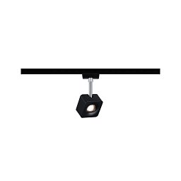 Obrázek pro produkt URail LED-spot Cube 8W černá mat/chrom 2700K kov/umělá hmota stmívatelné - PAULMANN