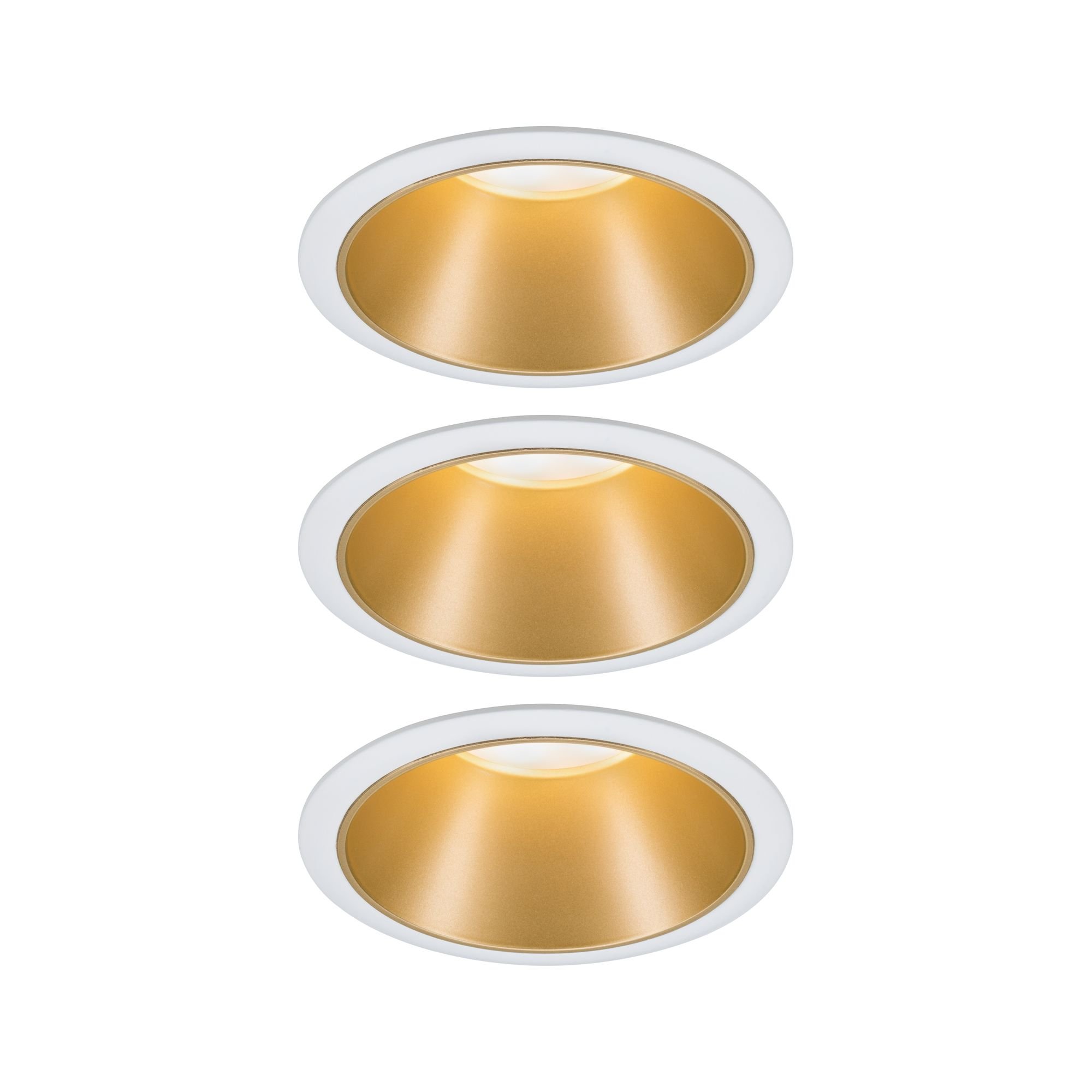 P 93406 Vestavné svítidlo LED Cole 3x6,5W bílá/zlatá mat 3-krokové-stmívatelné 2700K teplá bílá - PAULMANN
