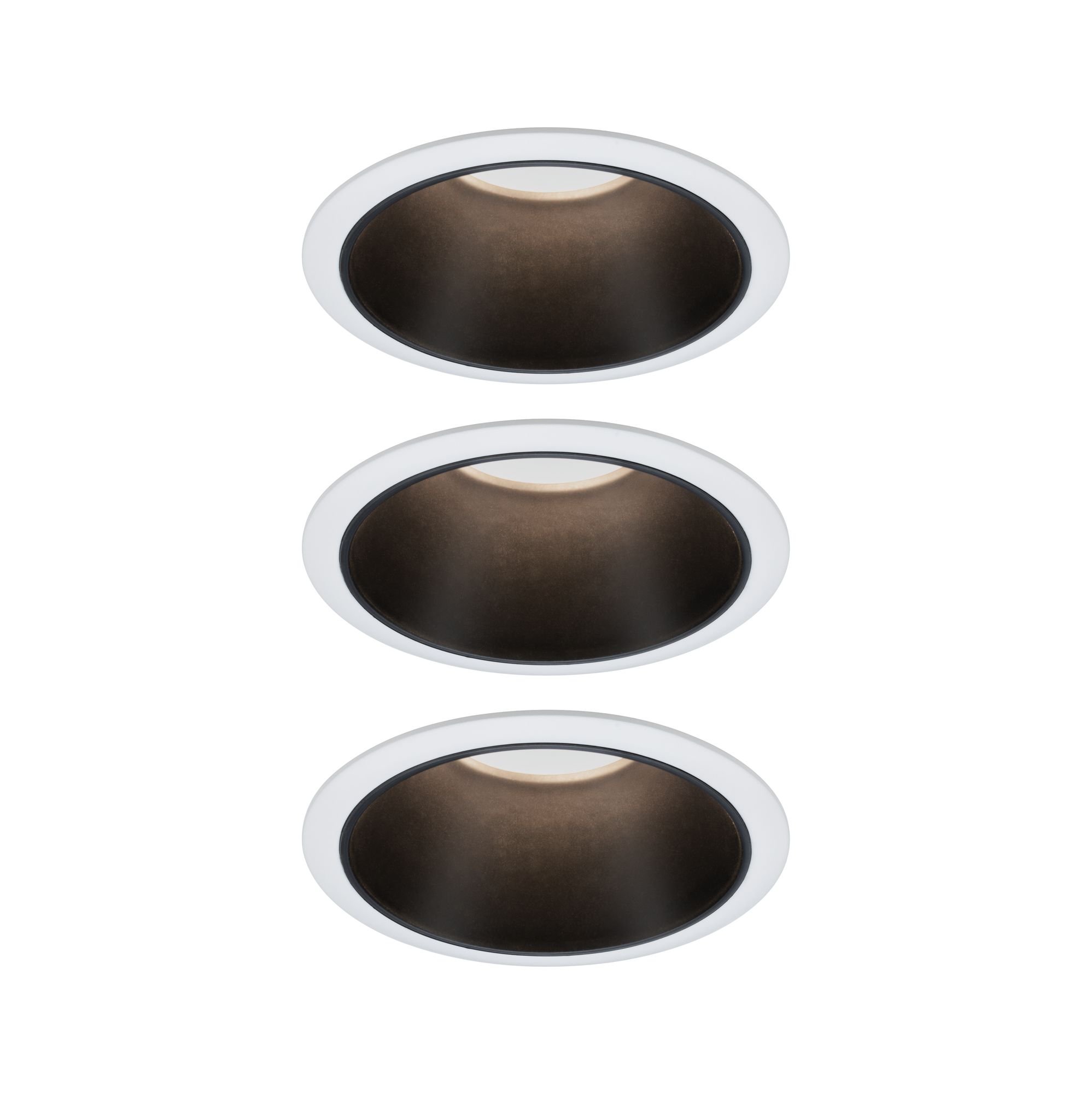 Levně P 93402 Vestavné svítidlo LED Cole 3x6,5W bílá/černá mat 3-krokové-stmívatelné 2700K teplá bílá - PAULMANN