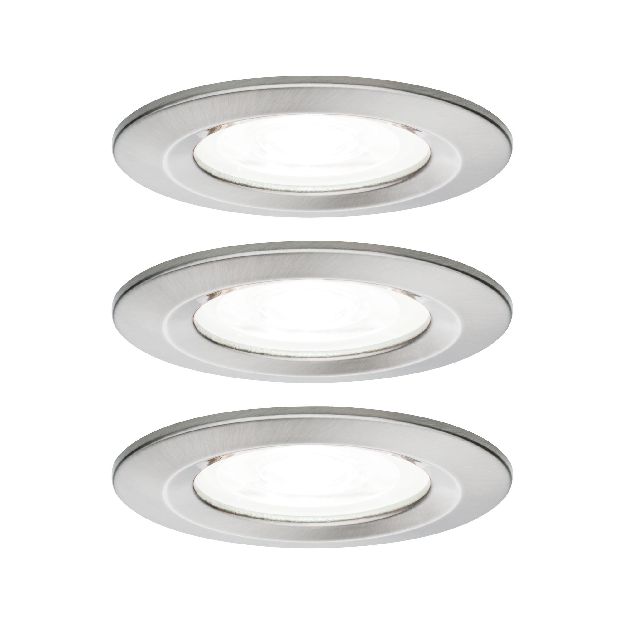 P 92979 Vestavné svítidlo LED Nova kruhové 3x6,5W GU10 kov kartáčovaný 4000K nevýklopné - PAULMANN