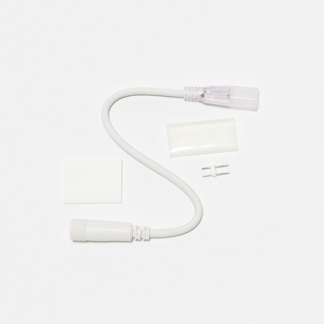 DLED 2DN22 DecoLED Prodlužovací kabel pro dvoustranný LED Neon, IP67, 230V, 25 cm, bílý, samičí 2DN22