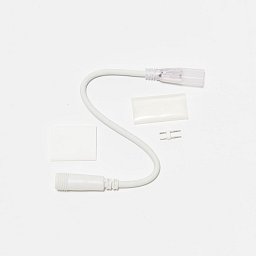Obrázek pro produkt DecoLED Prodlužovací kabel pro dvoustranný LED Neon, IP67, 230V, 25 cm, bílý, samičí 2DN22