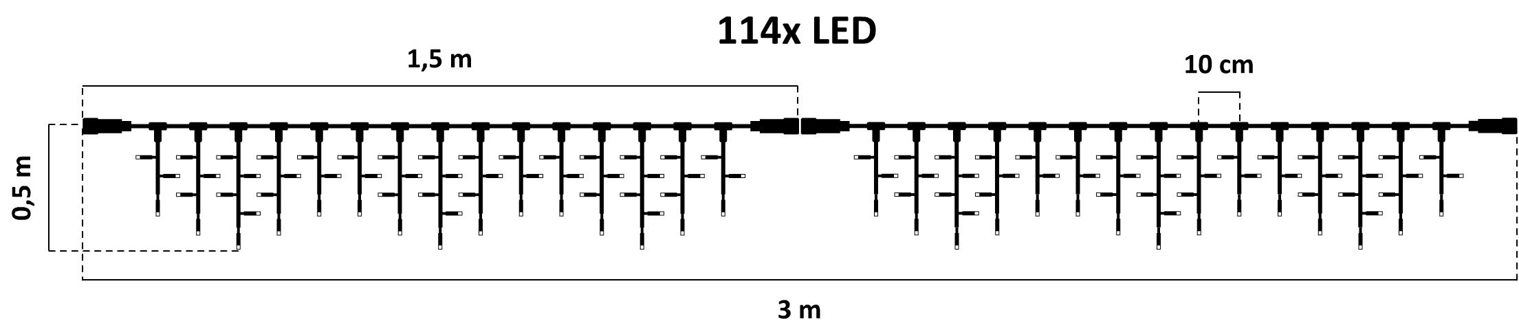 DLED ILNX0305W DecoLED Světelné krápníky - 3m, teple bílá, 114LED ILNX0305W (obrázek 3)