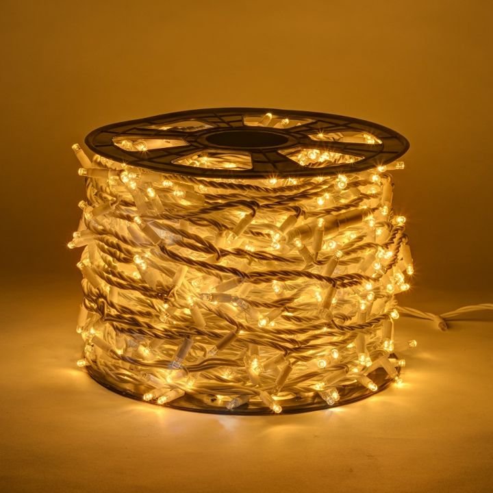 DLED SFNX0110W DecoLED LED světelný řetěz, 100m, teple bílá s FLASH efektem, 1000 diod, bílý kabel SFNX0110W