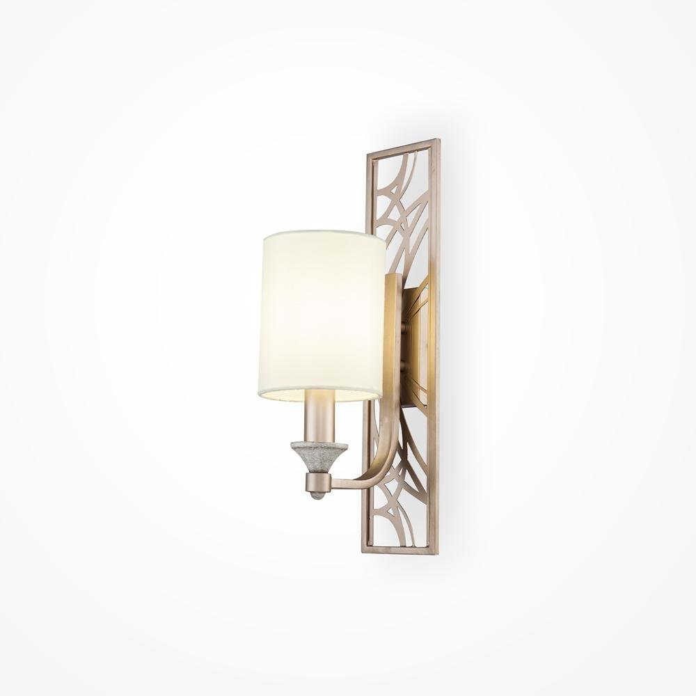 M H005WL-01BG Nástěnné svítidlo Vittoria E14 40W bílá látka kov designové - MAYTONI