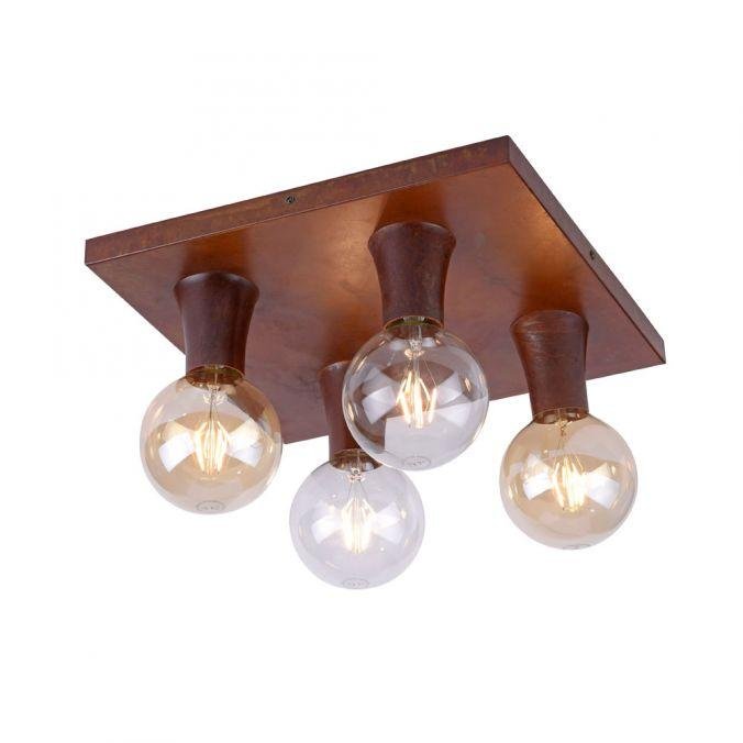 LD 14778-48 TURN ME Stropní svítidlo, barva rzi, rustikální, 4-ramenné - LEUCHTEN DIREKT / JUST LIGHT – JUSTLIGHT