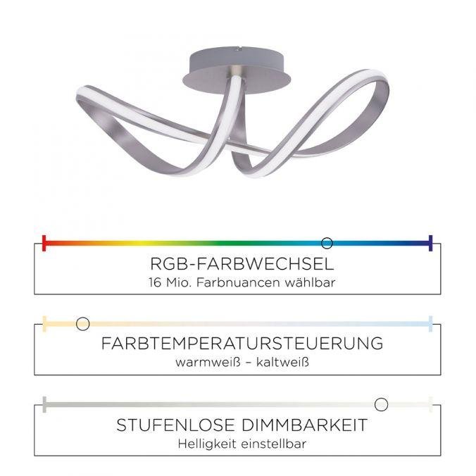 LD 18431-55 MELINDA LED stropní svítidlo, Smart Home, RGB+W, barva ocel RGB+2700-5000K MEDION - LEUCHTEN DIREKT / JUST LIGHT (obrázek 3)