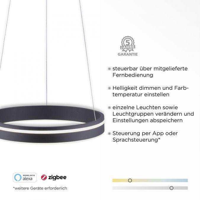 PN 8410-13 Q-VITO, LED závěsné svítidlo, Smart Home, průměr 40cm ZigBee 2700-5000K - PAUL NEUHAUS (obrázek 3)
