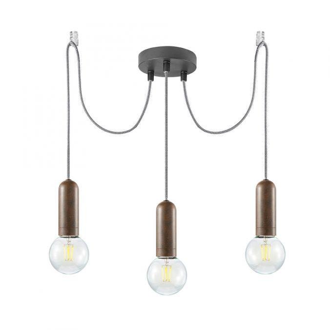 LD 14776-48 TURN ME Závěsné svítidlo, 3-ramenné, barva rzi, moderní vintage - LEUCHTEN DIREKT / JUST LIGHT – JUSTLIGHT