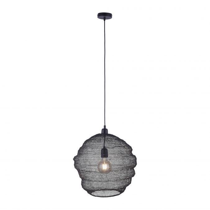 LD 15715-18 KOKON Závěsná lampa bez zdroje světla, černá, design sítě - LEUCHTEN DIREKT / JUST LIGHT – JUSTLIGHT