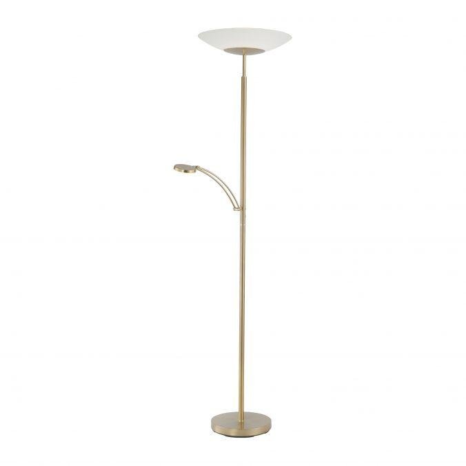PN 655-60 ALFRED LED stojací svítidlo, matná mosaz, lampa na čtení, stmívatelné 3000K - PAUL NEUHAUS
