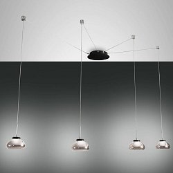 Obrázek pro produkt Závěsné svítidlo Arabella 4x8W 3000K průměr 14cm kouř.sklo - FABAS
