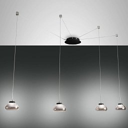 Obrázek pro produkt Závěsné svítidlo Arabella 4x8W 3000K průměr 14cm kouř.sklo - FABAS
