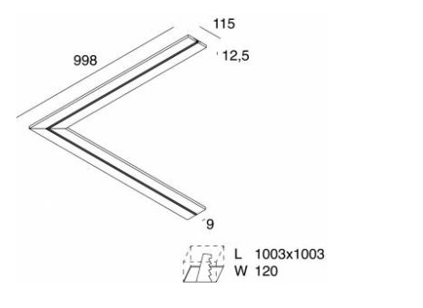 NOVA 1018A0.99 L-09 rohový profil sádrokarton 90° 998x998mm - NOVALUX (obrázek 3)