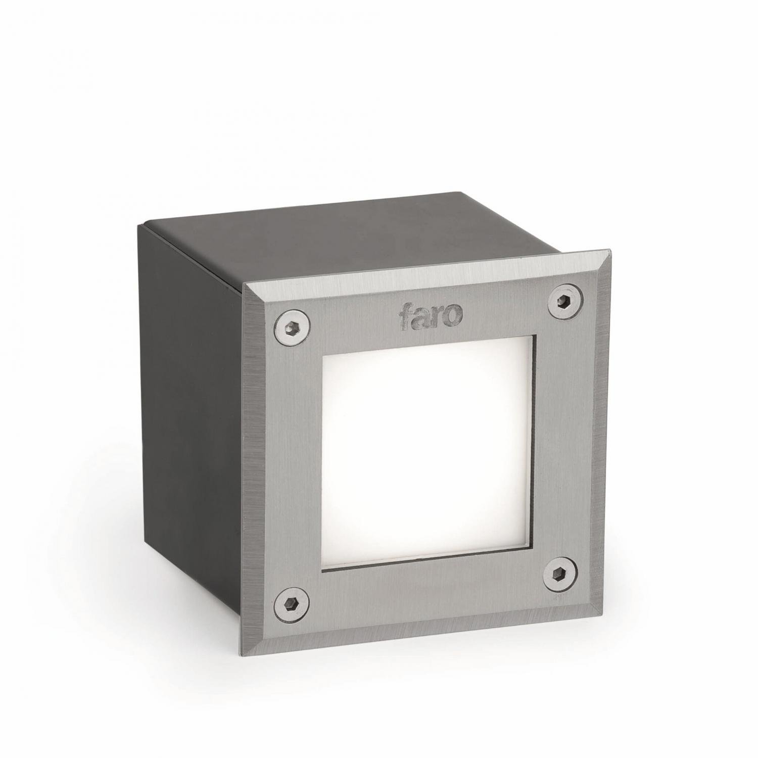 FARO 71499N LED 18 SQ zapuštěné svítidlo do zdi hranaté, nerez, 3000K - FARO