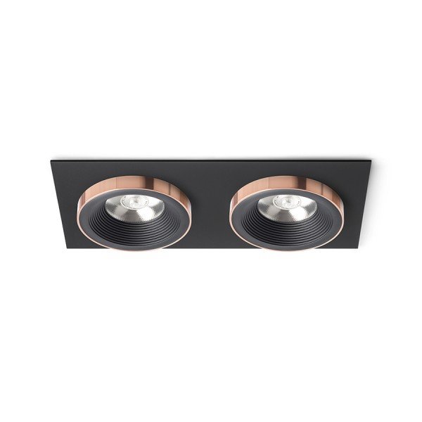 Levně RED R13259 SHARM SQ II zápustná černá/černá měď 230V LED 2x10W 24° 3000K - RED - DESIGN RENDL