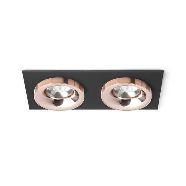 Levně RED R13258 SHARM SQ II zápustná černá měď/měď 230V LED 2x10W 24° 3000K - RED - DESIGN RENDL