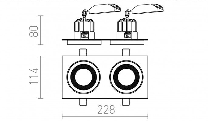 RED R13257 SHARM SQ II zápustná hnědá/perleťová zlatá 230V LED 2x10W 24° 3000K - RED - DESIGN RENDL (obrázek 3)