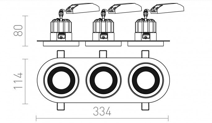 RED R13248 SHARM R III zápustná černá měď/měď 230V LED 3x10W 24° 3000K - RED - DESIGN RENDL (obrázek 3)