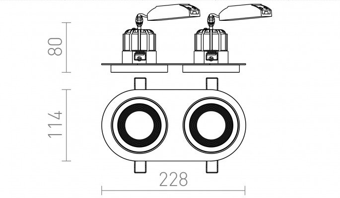 RED R13243 SHARM R II zápustná černá měď/měď 230V LED 2x10W 24° 3000K - RED - DESIGN RENDL (obrázek 3)