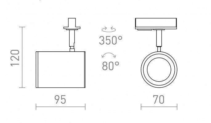RED R13346 CADENZA pro jednookr. lištu bílá 230V LED GU10 10W - RED - DESIGN RENDL (obrázek 5)