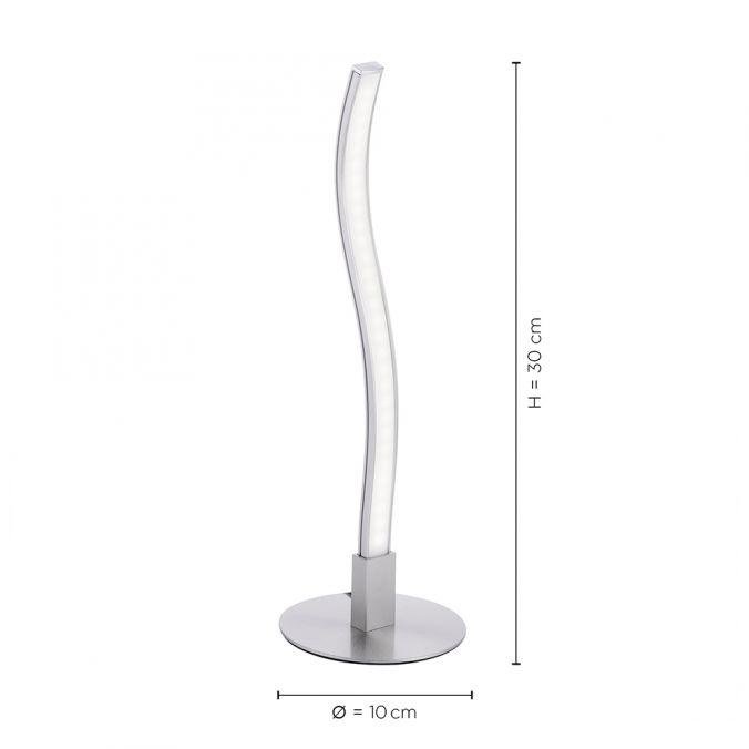 LD 15128-55 WAVE LED stolní lampa v designu vlny s barvou oceli teplá bílá vč. šňurového vypínače 3000K - LEUCHTEN DIREKT / JUST LIGHT (obrázek 6)
