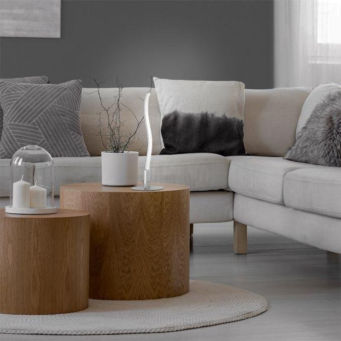 LD 15128-55 WAVE LED stolní lampa v designu vlny s barvou oceli teplá bílá vč. šňurového vypínače 3000K - LEUCHTEN DIREKT / JUST LIGHT (obrázek 7)