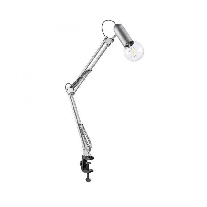 LD 14773-55 TURN ME Svítidlo se svorkou v barvě oceli s flexibilním spotem pro E27 žárovku s nastavitelnou výškou - LEUCHTEN DIREKT / JUST LIGHT – JUSTLIGHT