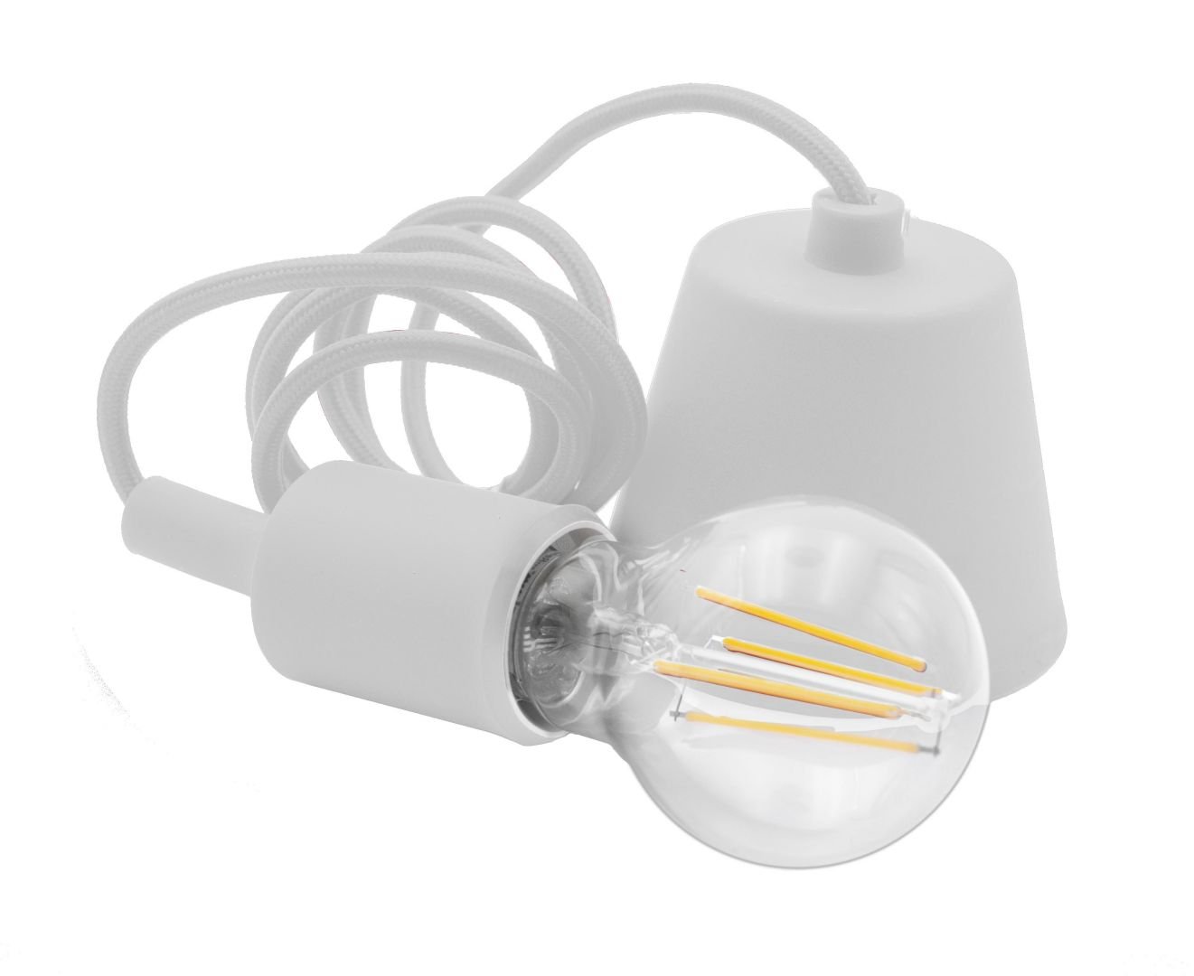 CEN FTBI-150 SILIKONOVÝ ZÁVĚS FANTASY BÍLÝ pro LED žárovky délka 150cm E27 IP20 Visual Box - CENTURY