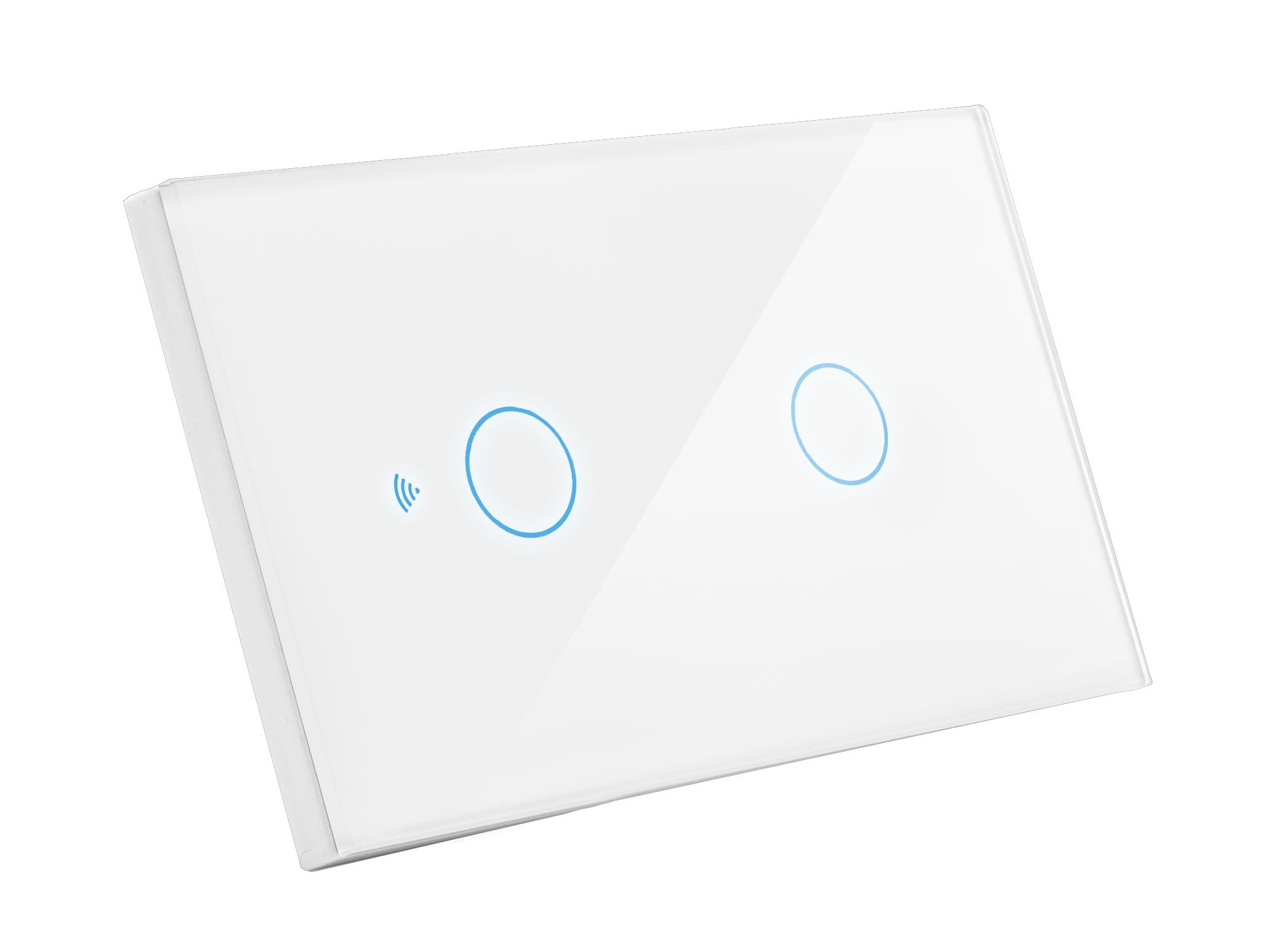 CEN SWSMA-2 Přepínač SMART zapuštěný dvojitý-5A-220-240V IP20 ovládaný SMARTPHONEM přes WIFI nebo hlasem. Vhodný do instalční krabice BTICINO 503E 3 moduly. Tuya WiFi - CENTURY