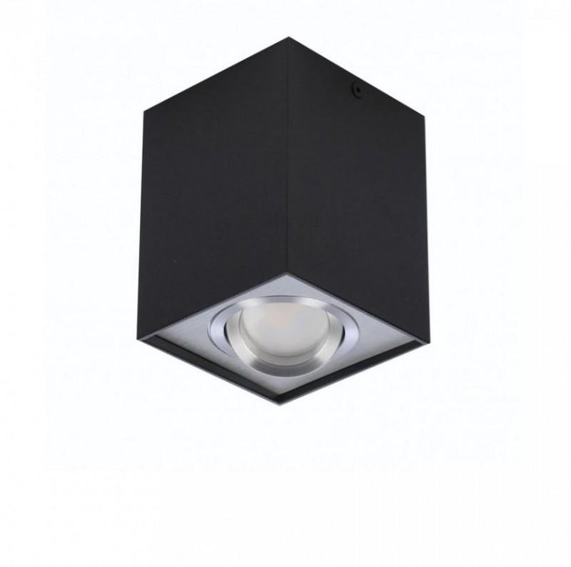 AZZ AZ0930 Stropní bodové přisazené svítidlo Azzardo Eloy 1 black/aluminium AZ0930 GU10 1x50W IP20 9,5cm hranaté černo-hliníkové - AZZARDO