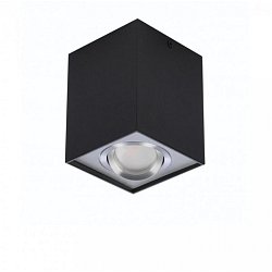 Obrázek pro produkt Stropní bodové přisazené svítidlo Azzardo Eloy 1 black/aluminium AZ0930 GU10 1x50W IP20 9,5cm hranaté černo-hliníkové - AZZARDO