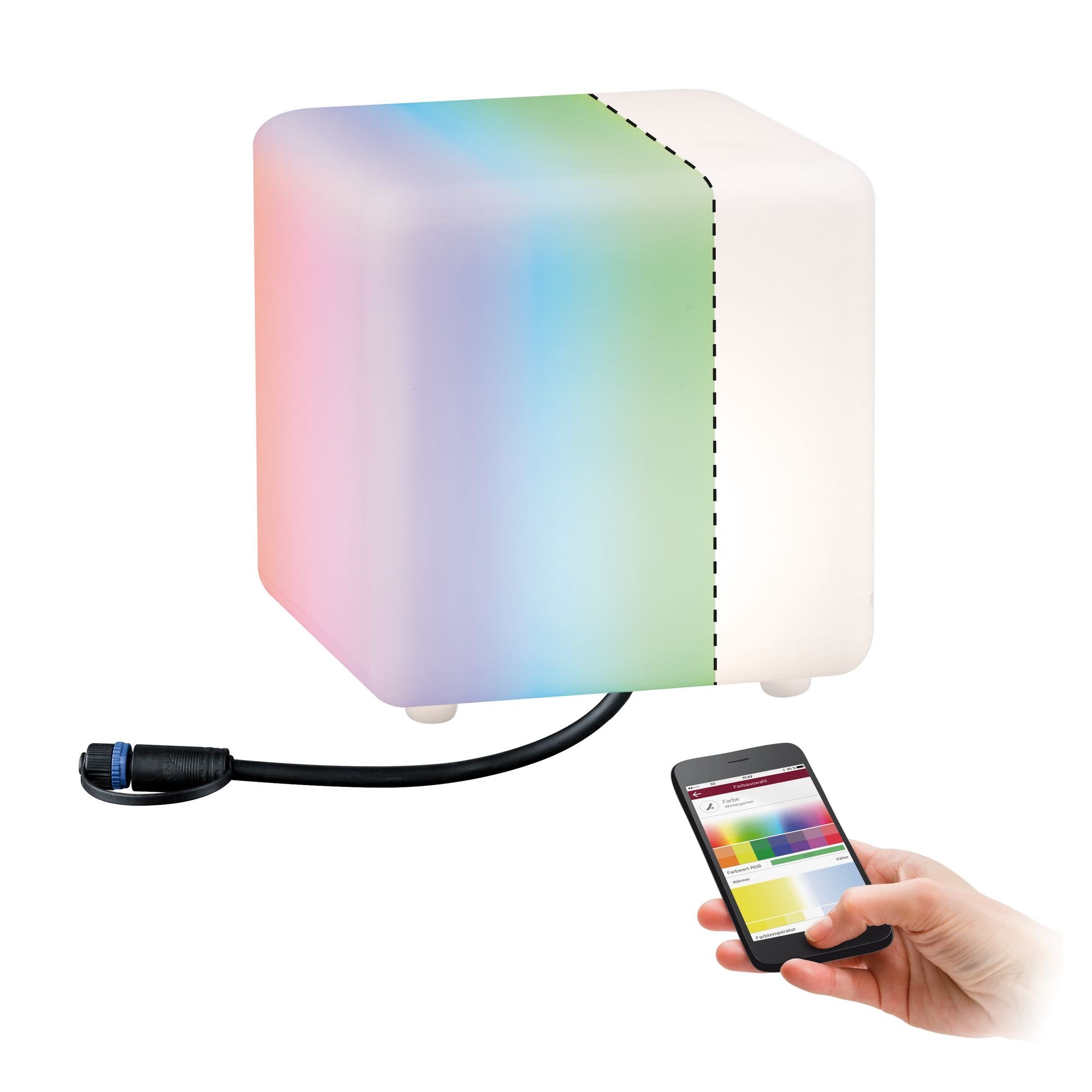 P 94268 Svítidlo venkovní Plug & Shine ZigBee RGBW Cube 2,8W 24V - PAULMANN