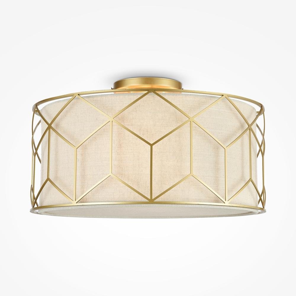 M H223-PL-03-G Stropní svítidlo Messina 3x60W látka zlatá design kov - MAYTONI