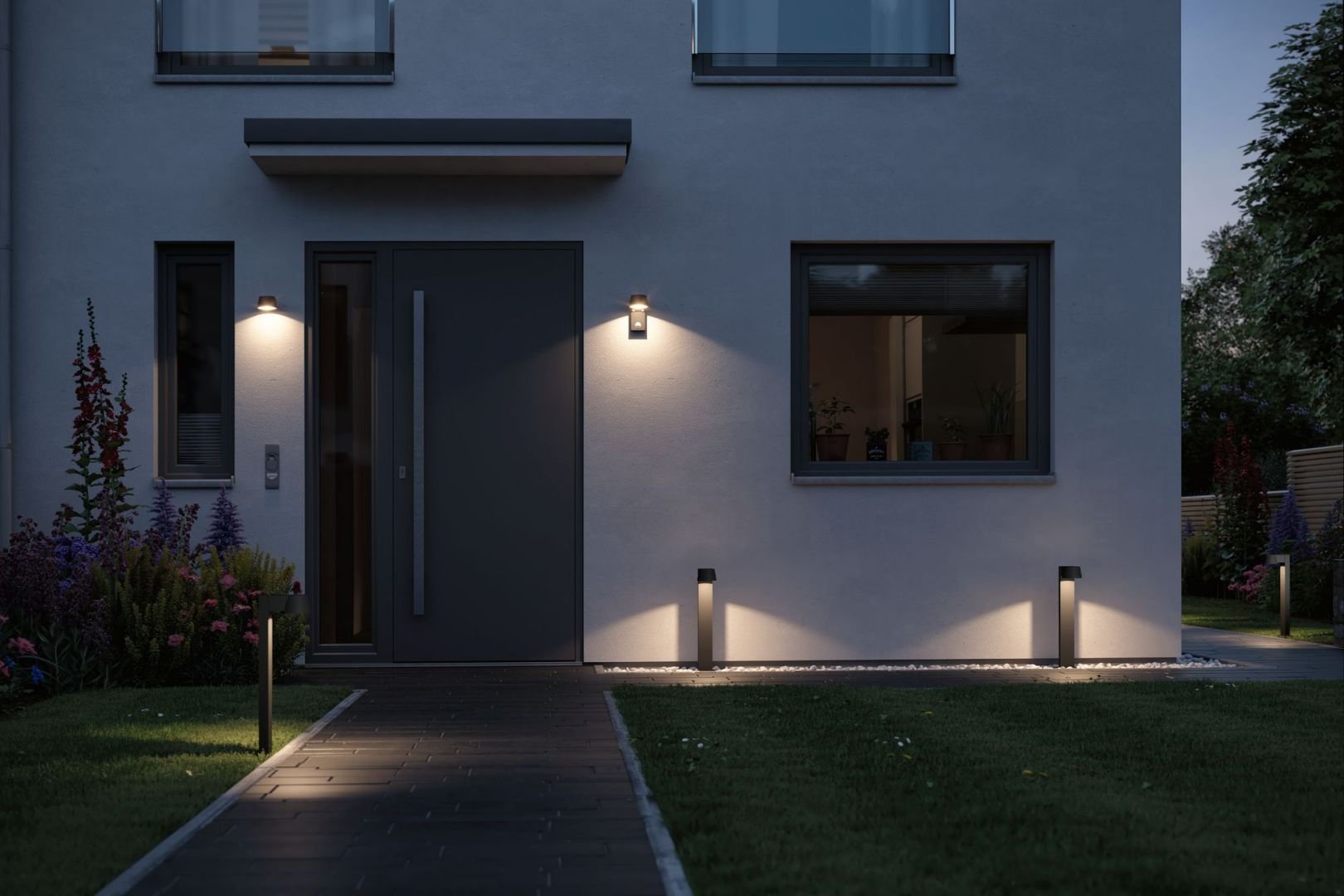 P 94452 Venkovní nástěnné svítidlo Capea černá IP44 6W 230V teplá bílá - PAULMANN (obrázek 5)