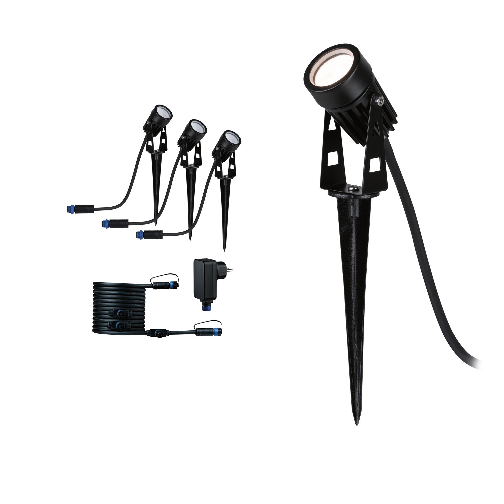 P 94373 Plug & Shine základní sada bodové svítidlo IP65 3,5W teplá bílá vč. kabel, Trafo a spot - PAULMANN