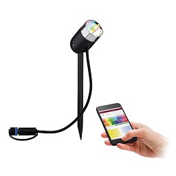 Obrázek pro produkt Plug & Shine ZigBee RGBW spot Pike 4W 24V 40° IP65 antracit - PAULMANN