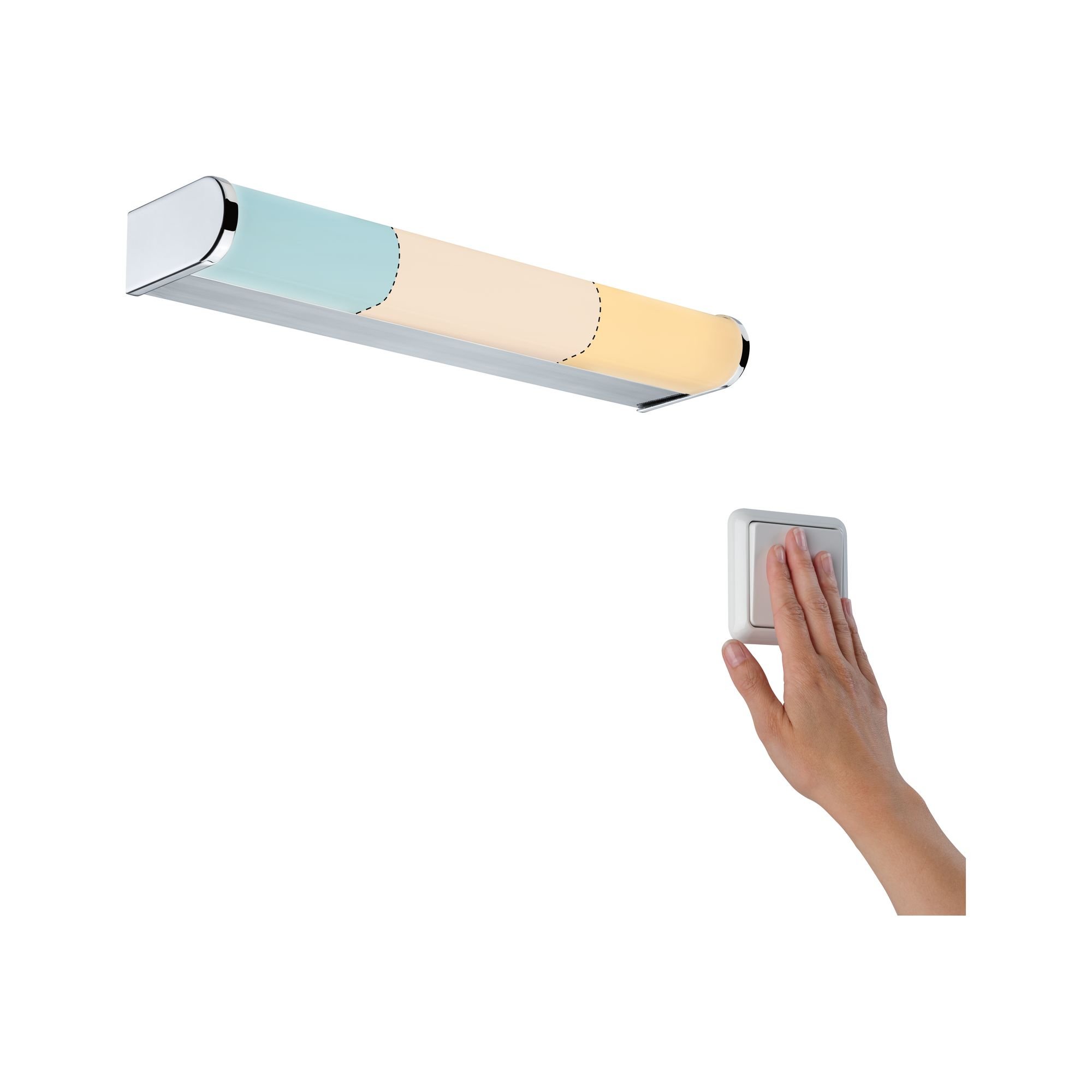 P 78943 HomeSpa LED svítidlo k zrcadlu Arneb IP44 chrom 6,5W WhiteSwitch 2.700K - PAULMANN