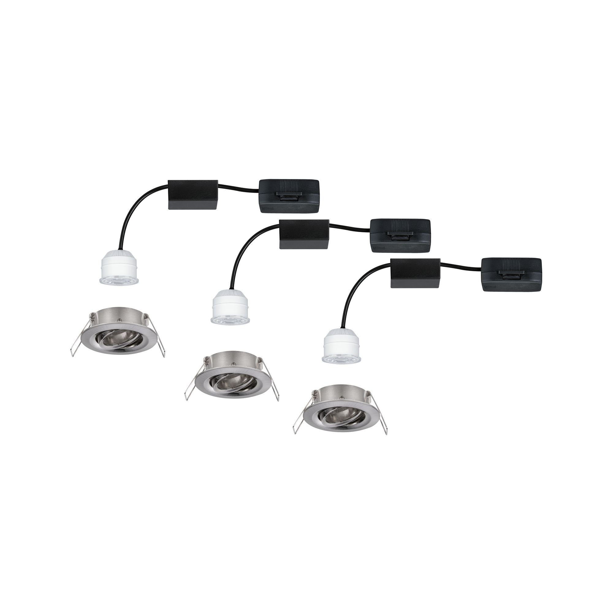 P 92973 LED vestavné svítidlo Nova mini Plus EasyDim výklopné 3x4,2W 2.700K kov kartáčovaný 230V - PAULMANN (obrázek 6)