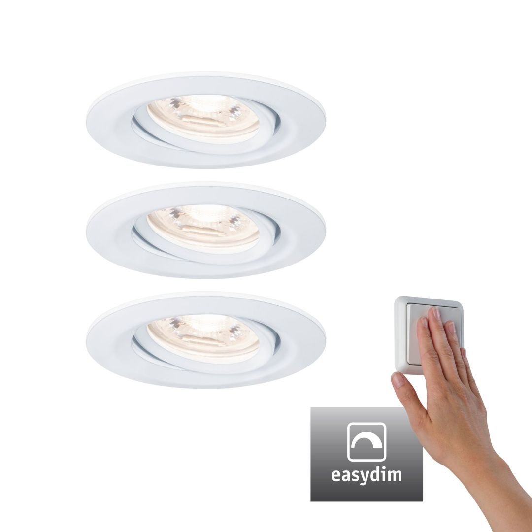 P 92971 LED vestavné svítidlo Nova mini Plus EasyDim výklopné 3x4,2W 2.700K bílá mat 230V - PAULMANN (obrázek 2)