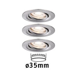 Obrázek pro produkt LED vestavné svítidlo Nova mini výklopné 3x4W 2.700K kov kartáčovaný 230V - PAULMANN